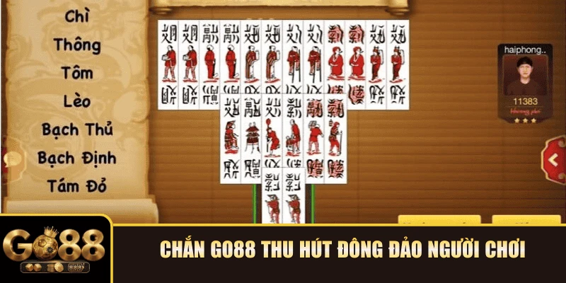 Chắn GO88 thu hút đông đảo người chơi